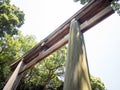 Torii Gate at Meiji JingÃÂ« Srine, Tokyo, Japan Royalty Free Stock Photo